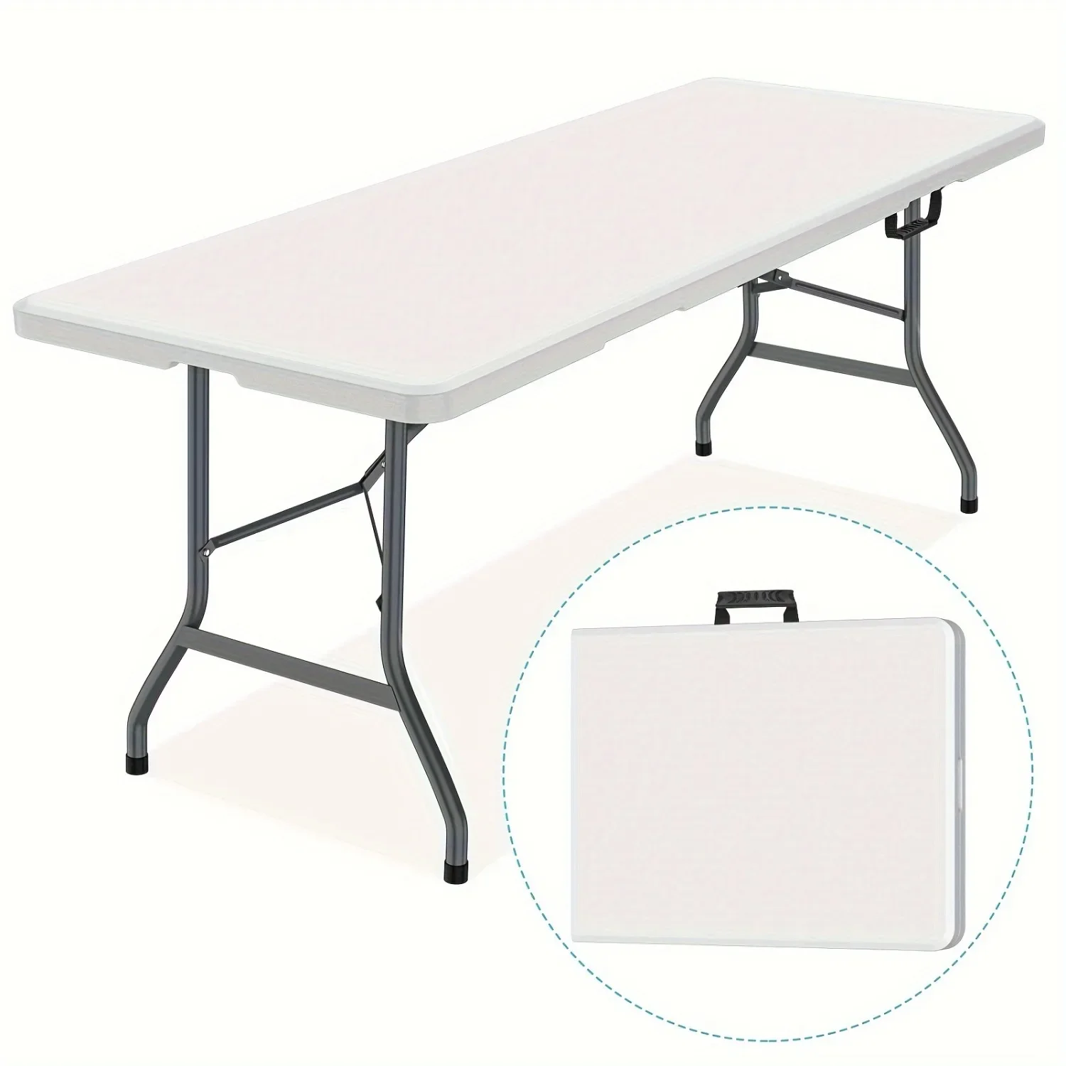 Kids Outdoor Dining Table - Mesa Plástica Dobrável Espaçosa de 6FT
