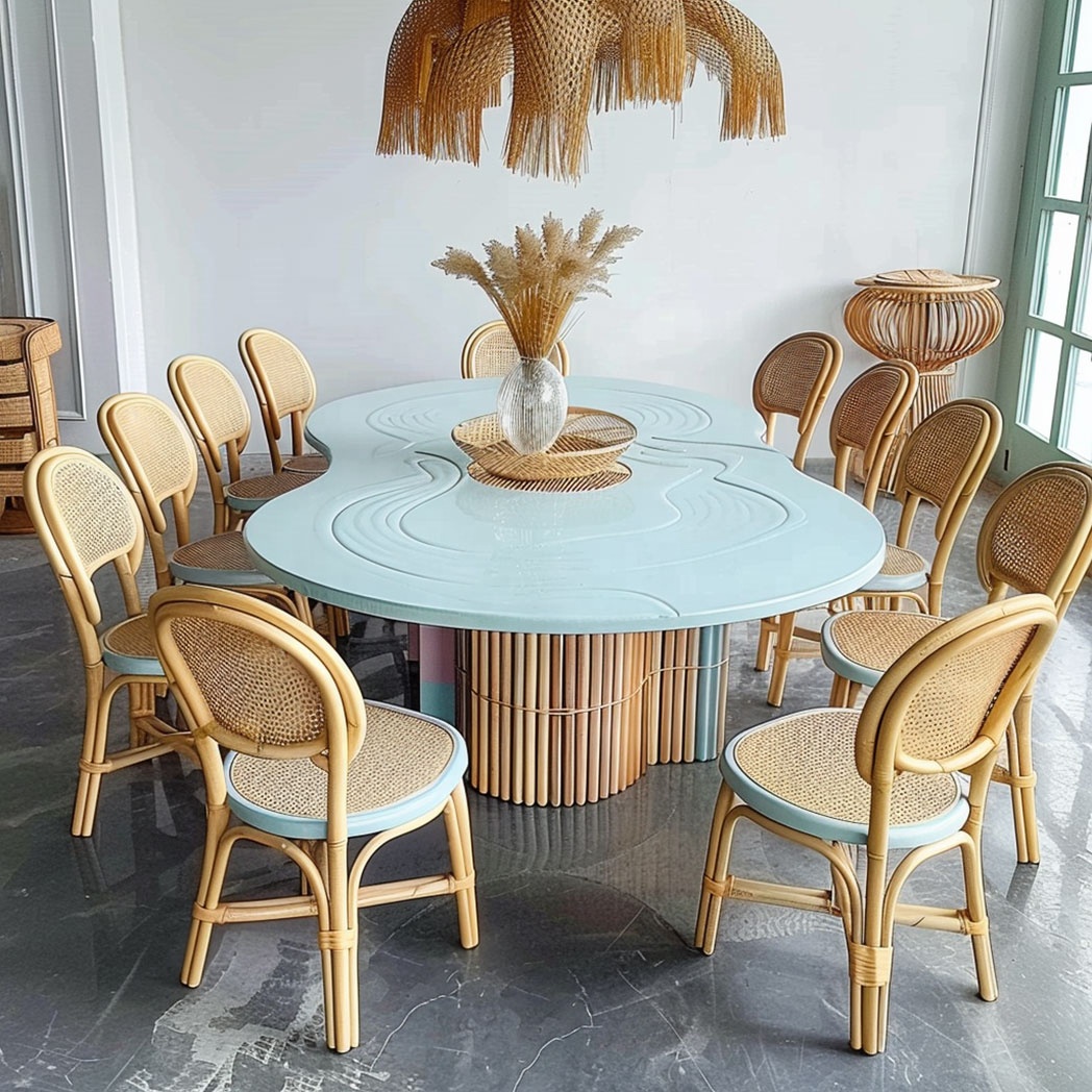 Kids Outdoor Dining Table - Mesa de Jantar Longa de Rattan