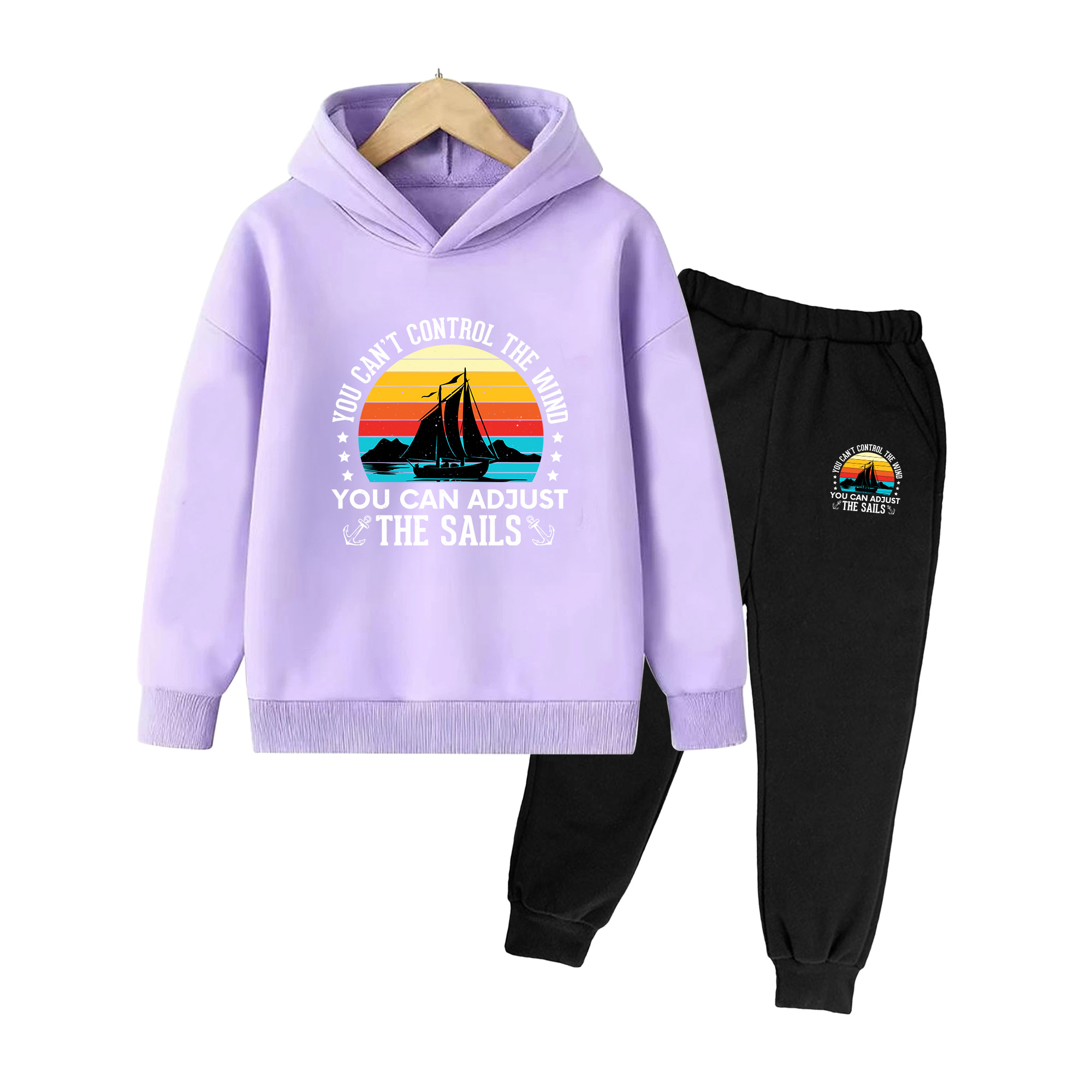 Kids Outdoor Wear - Conjunto de moletom com estampa de