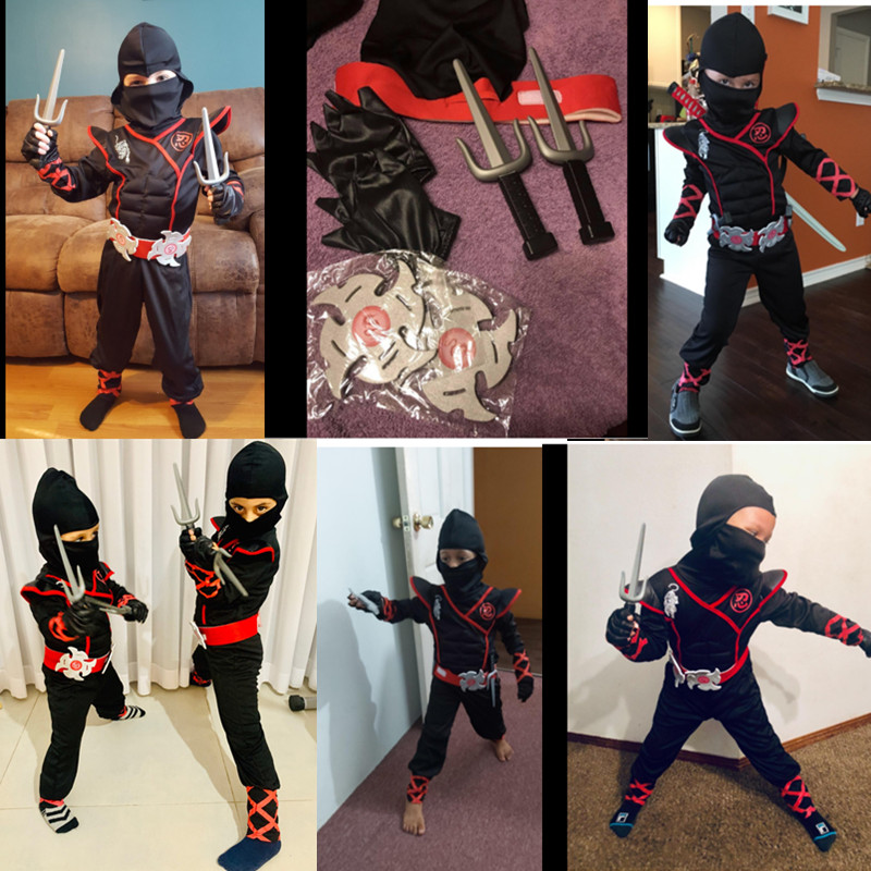 Traje ninja menino halloween c - Kids Outdoor Ninja Warrior Course avaliação e preço