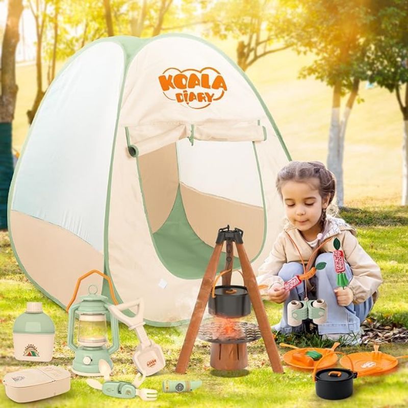 Crianças conjunto de acampamen - Kids Outdoor Play Tent avaliação e preço