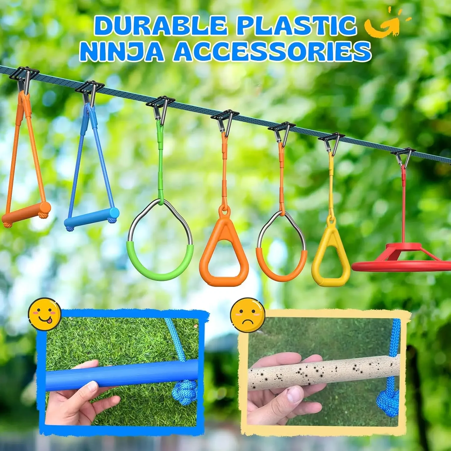 Conjunto de Balanço Hapfan 50  - Kids Outdoor Ninja Playset avaliação e preço